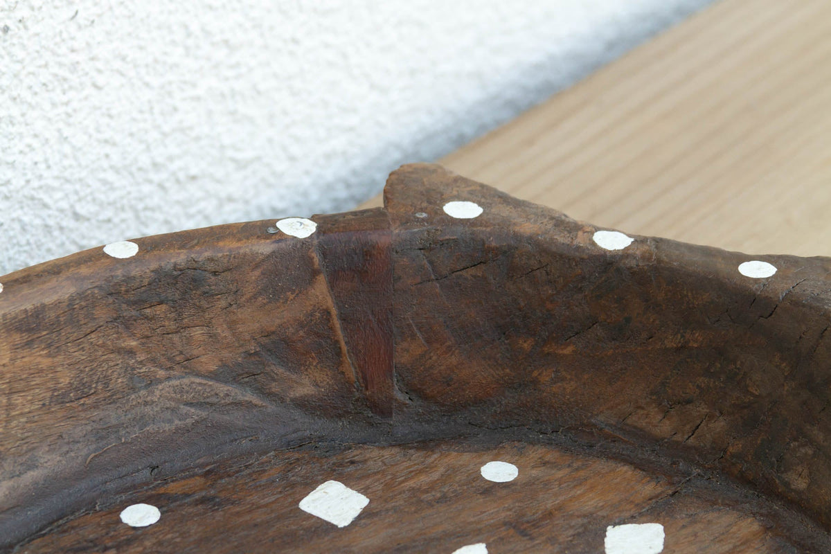 Vintage Brown & White Floral Tray (Trade)
