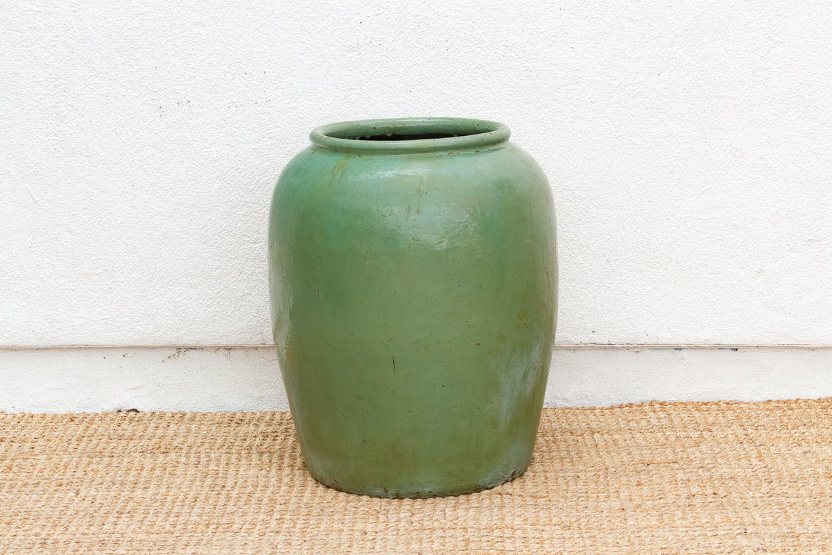 Large Antique Imperial Celadon Glaze Planter