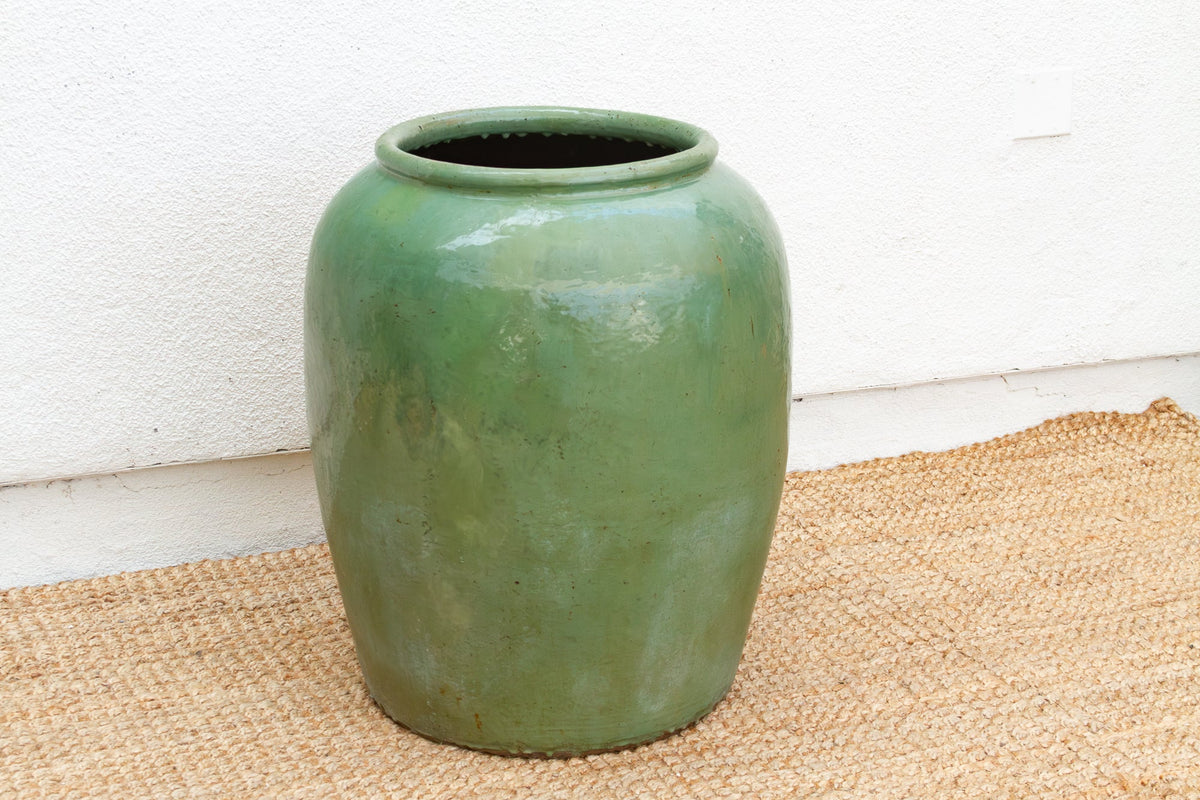 Large Antique Imperial Celadon Glaze Planter