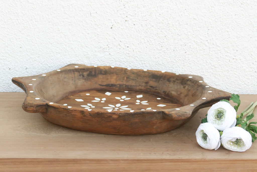 Boho Chic Wooden Painted Bowl