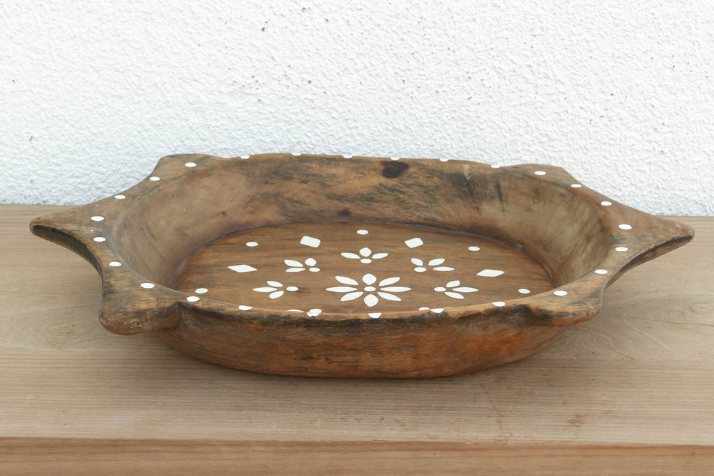 Boho Chic Wooden Painted Bowl
