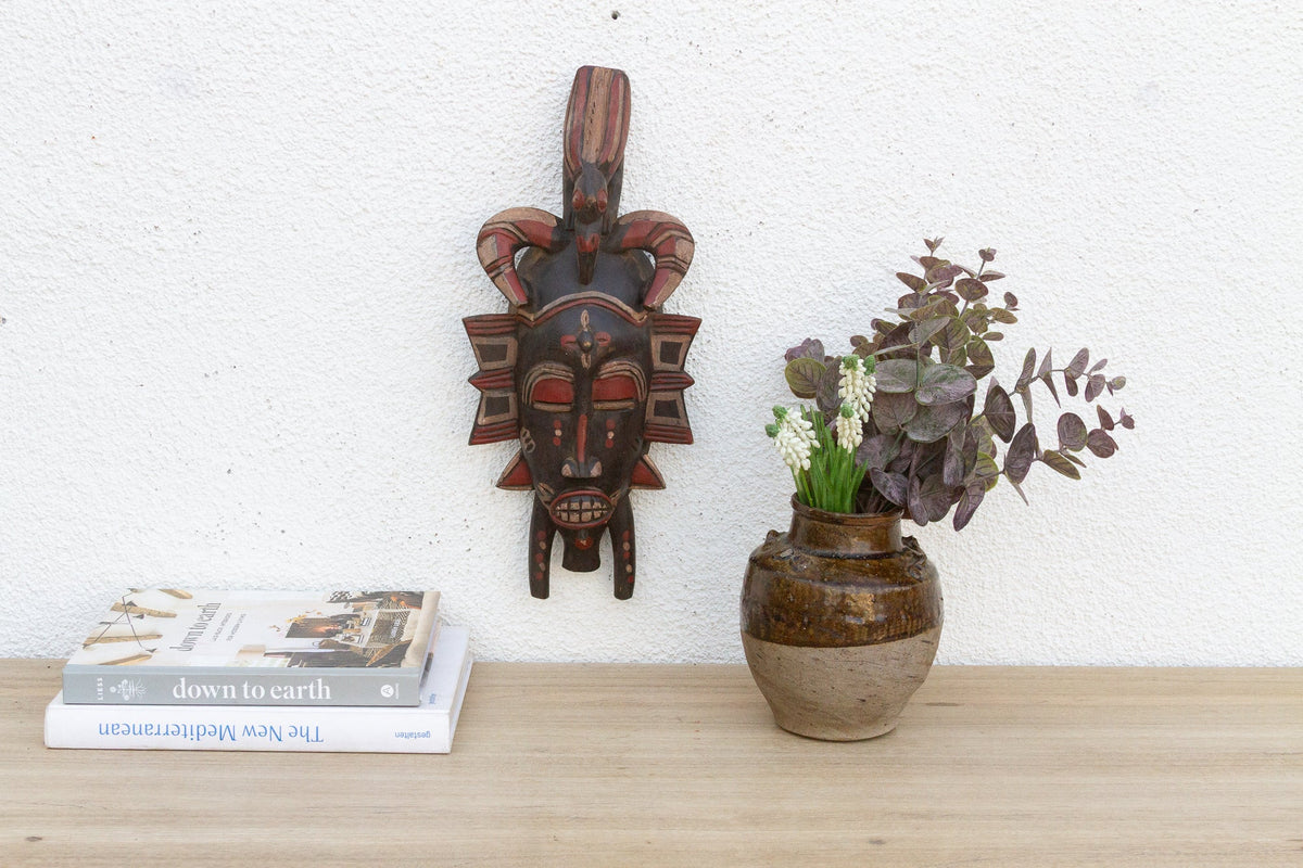 Painted "Lipiko" African Mask, A Guardian Spirit