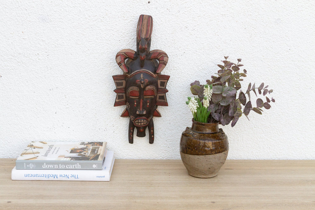 Painted "Lipiko" African Mask, A Guardian Spirit