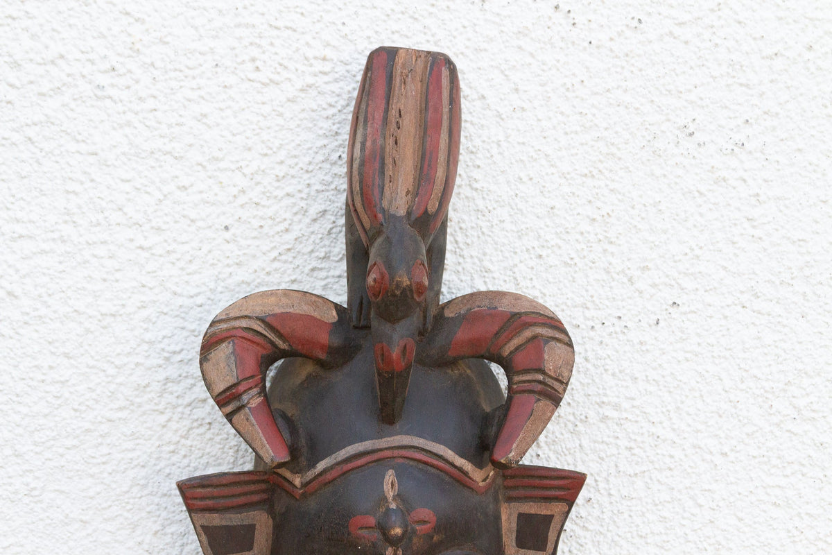 Painted "Lipiko" African Mask, A Guardian Spirit