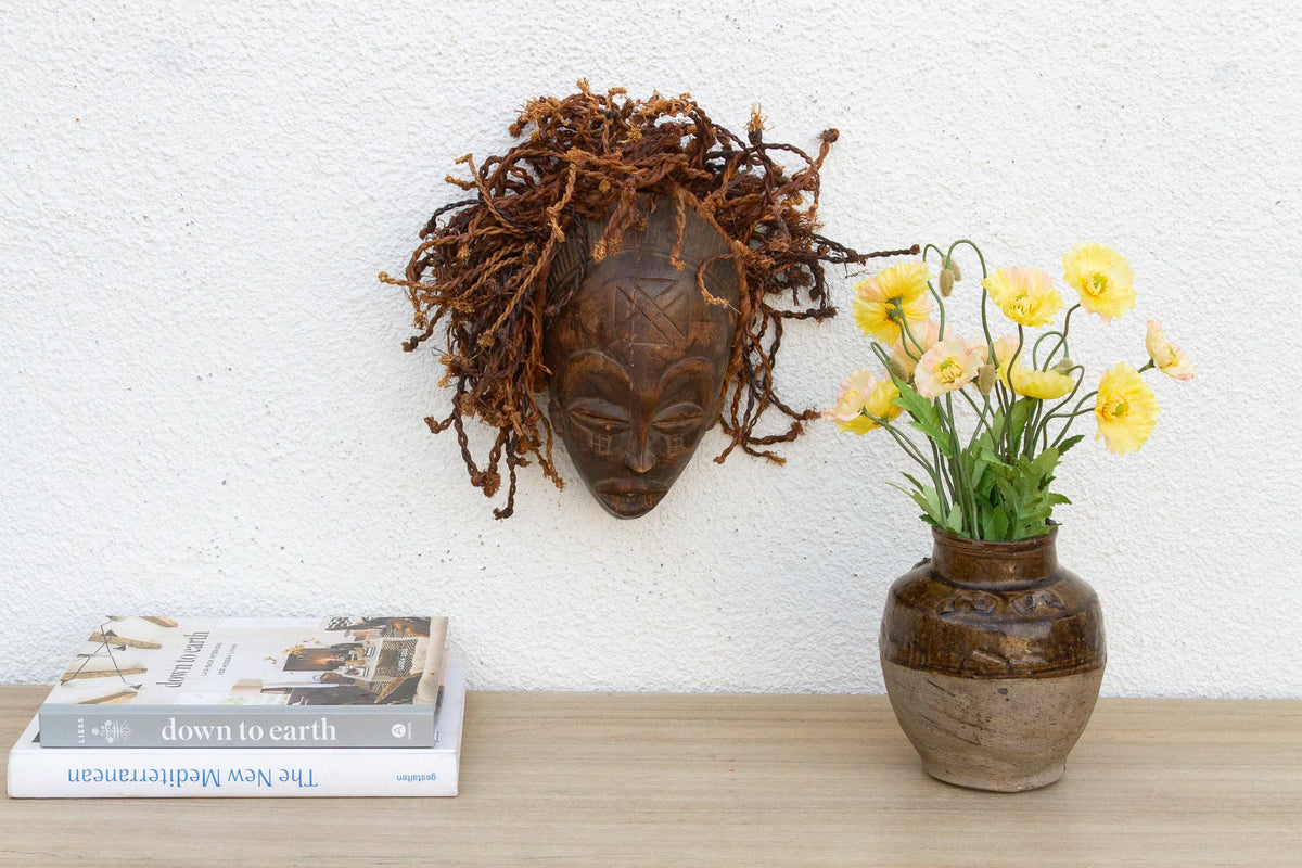 Tribal African Mask w/ Textured Hair