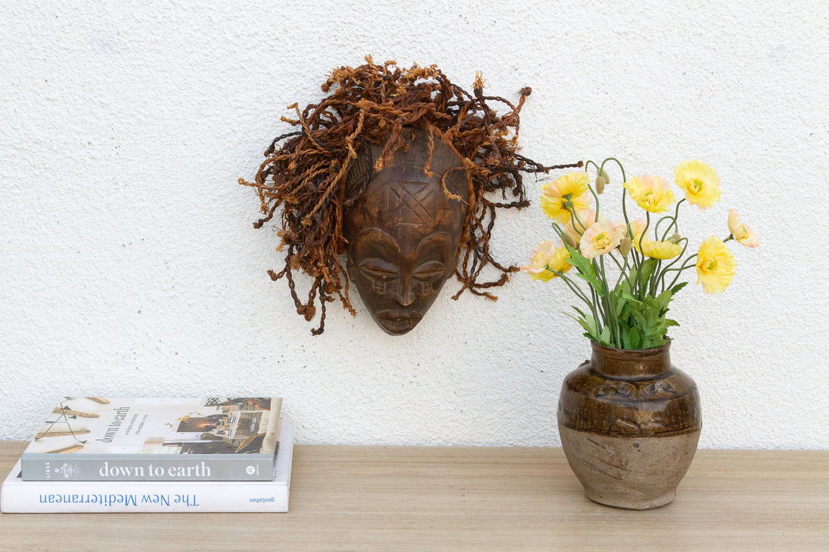 Tribal African Mask w/ Textured Hair