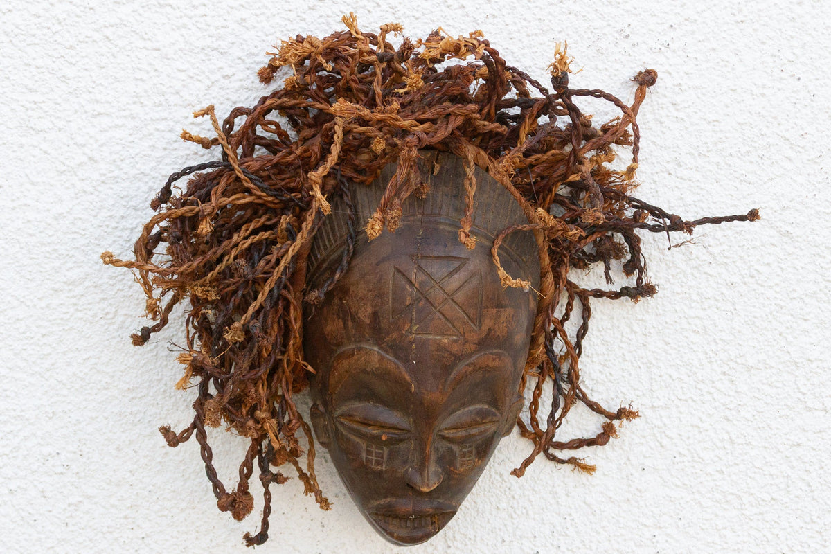 Tribal African Mask w/ Textured Hair
