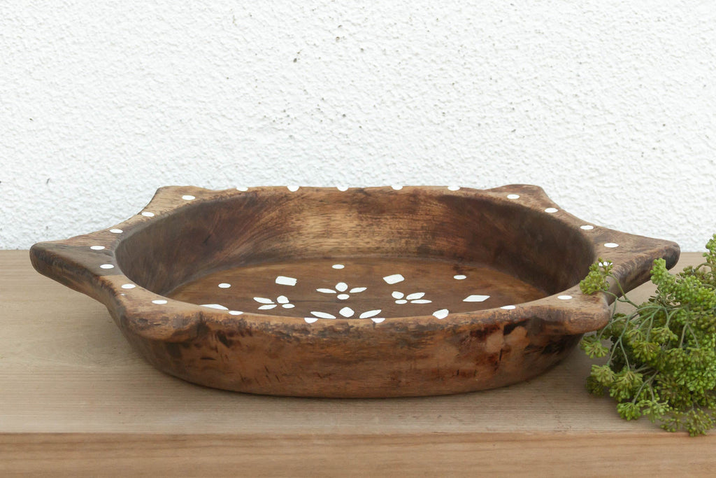 Vintage "Tikuli" Style Wood Bowl (Trade)