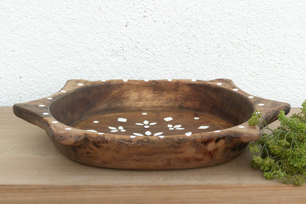 Vintage "Tikuli" Style Wood Bowl (Trade)