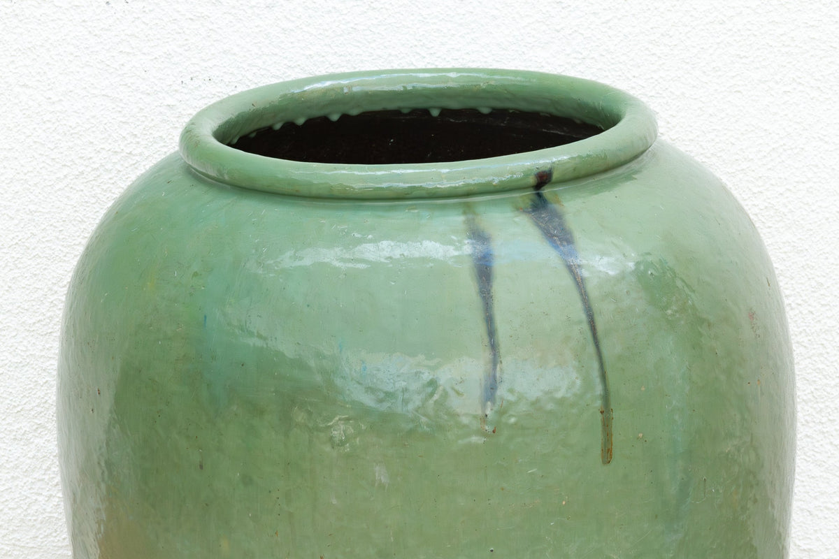Oversized Qing Dynasty Style Celadon Green Planter
