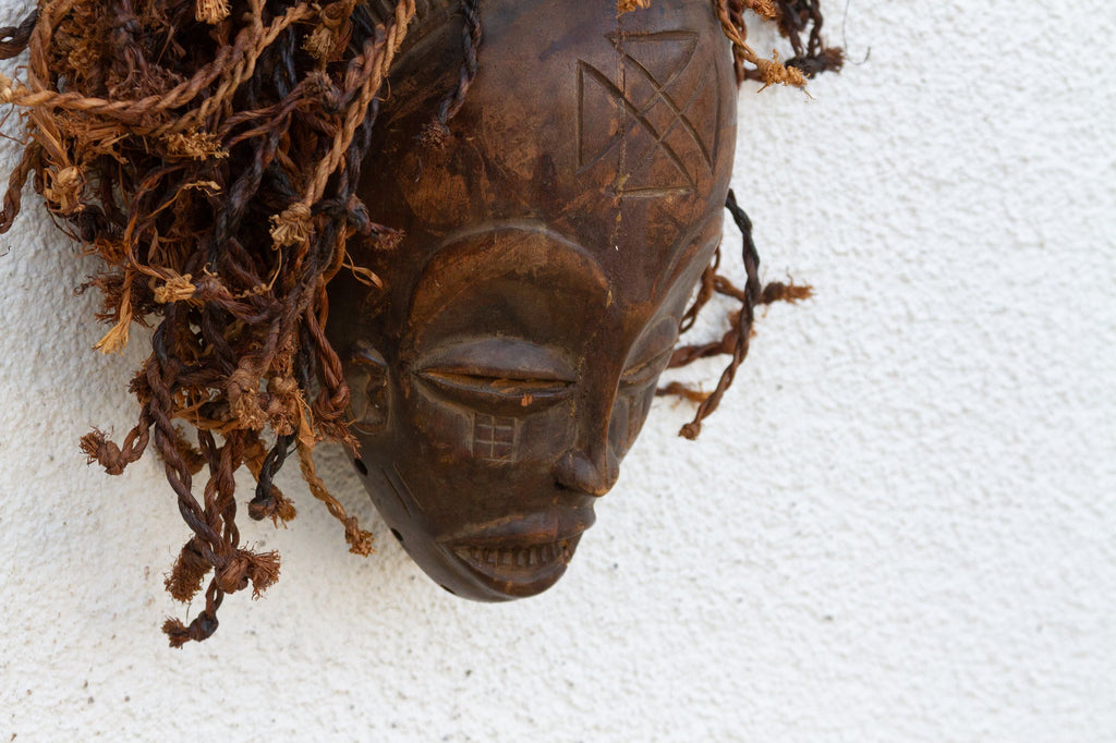 Tribal African Mask w/ Textured Hair