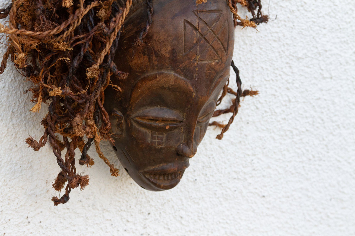 Tribal African Mask w/ Textured Hair