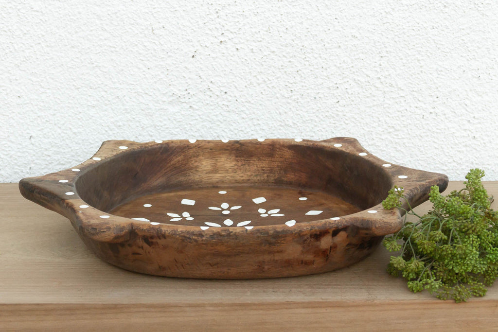 Vintage "Tikuli" Style Wood Bowl