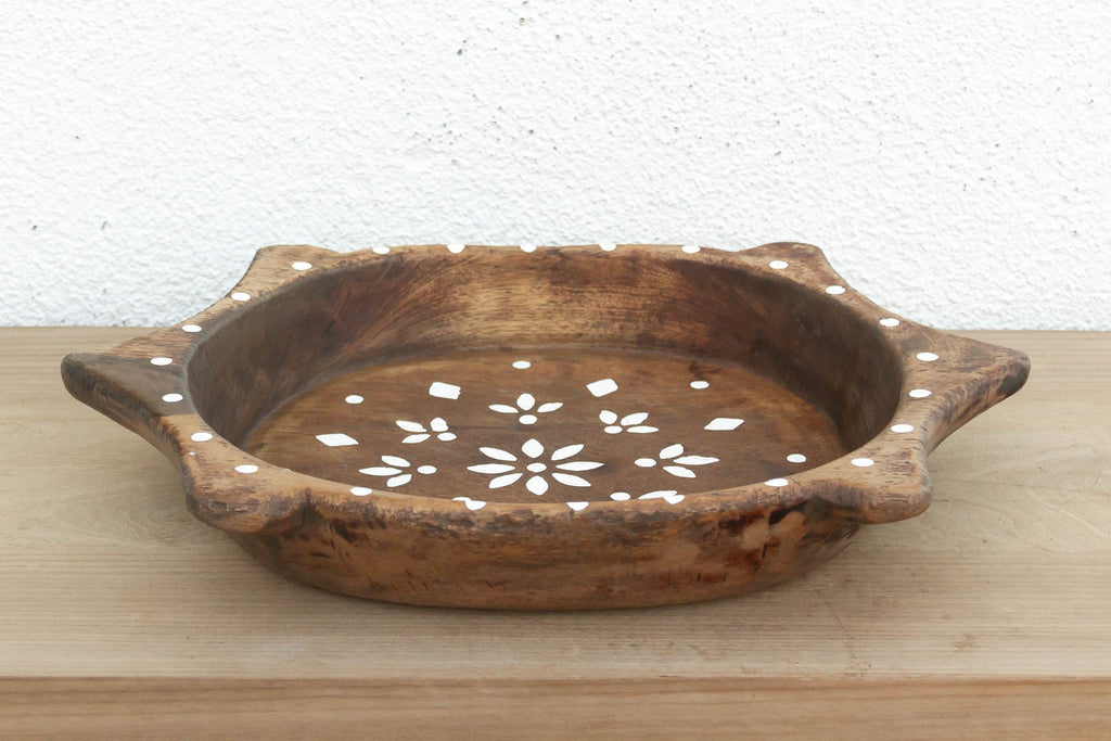 Vintage "Tikuli" Style Wood Bowl (Trade)