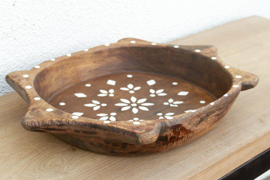 Vintage "Tikuli" Style Wood Bowl (Trade)