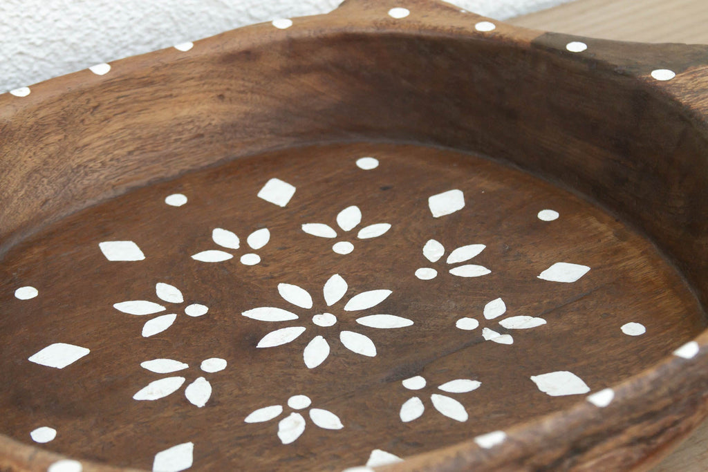 Vintage "Tikuli" Style Wood Bowl