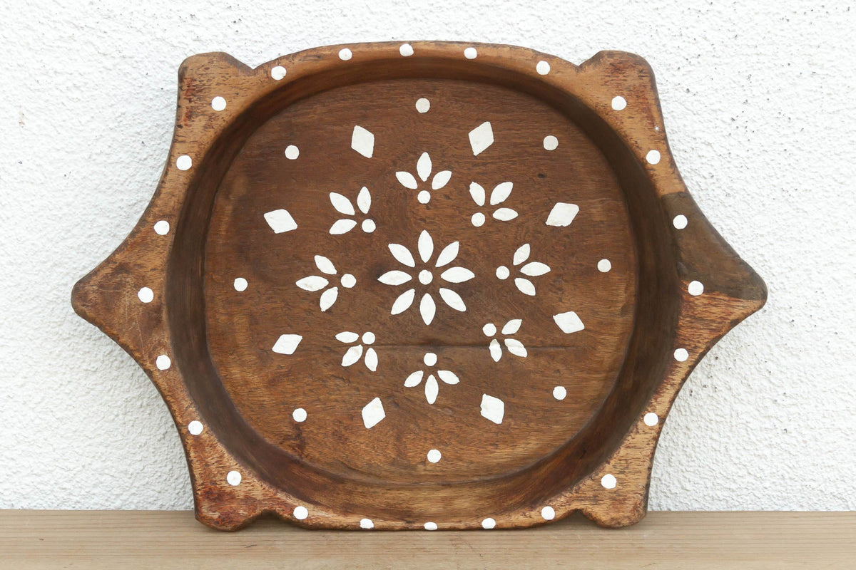 Vintage "Tikuli" Style Wood Bowl