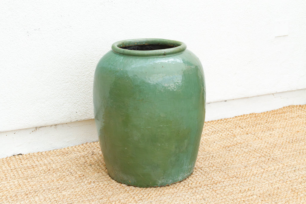 Monumental Silk Road Celadon Glazed Pot