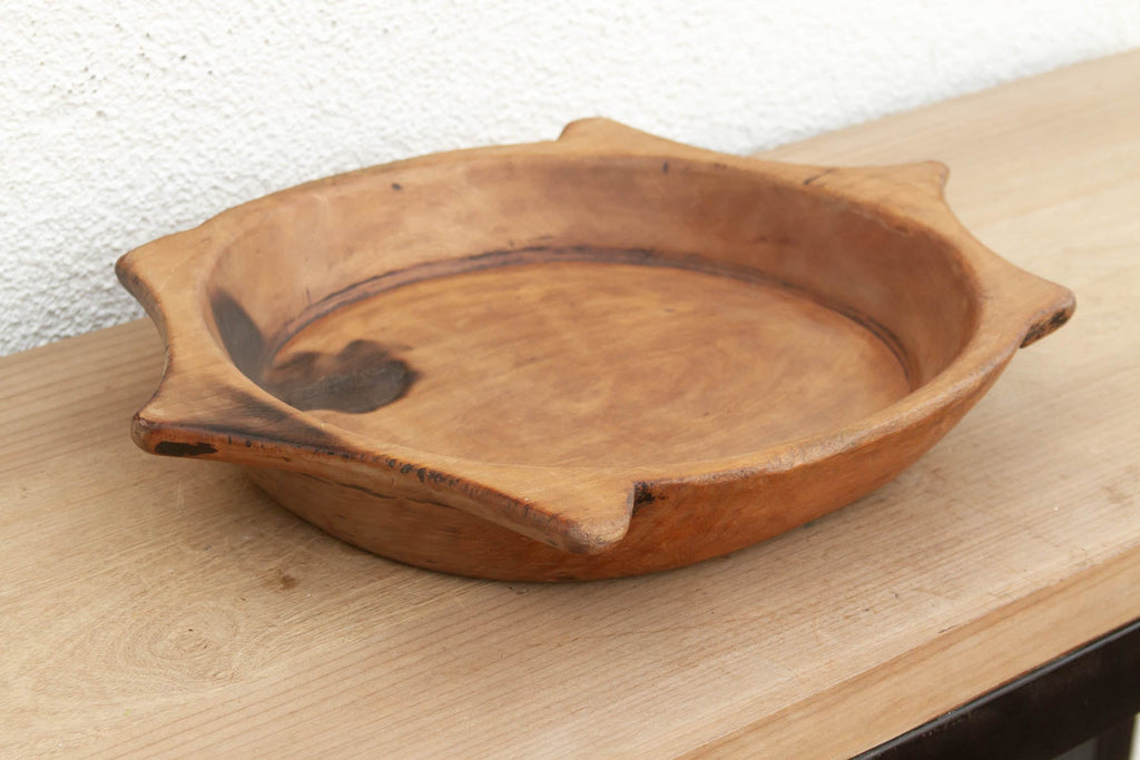 Rustic Hand-Carved Tray with Handles (Trade)