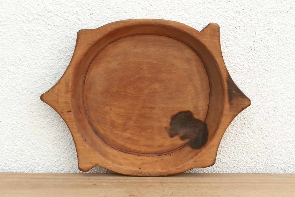 Rustic Hand-Carved Tray with Handles (Trade)
