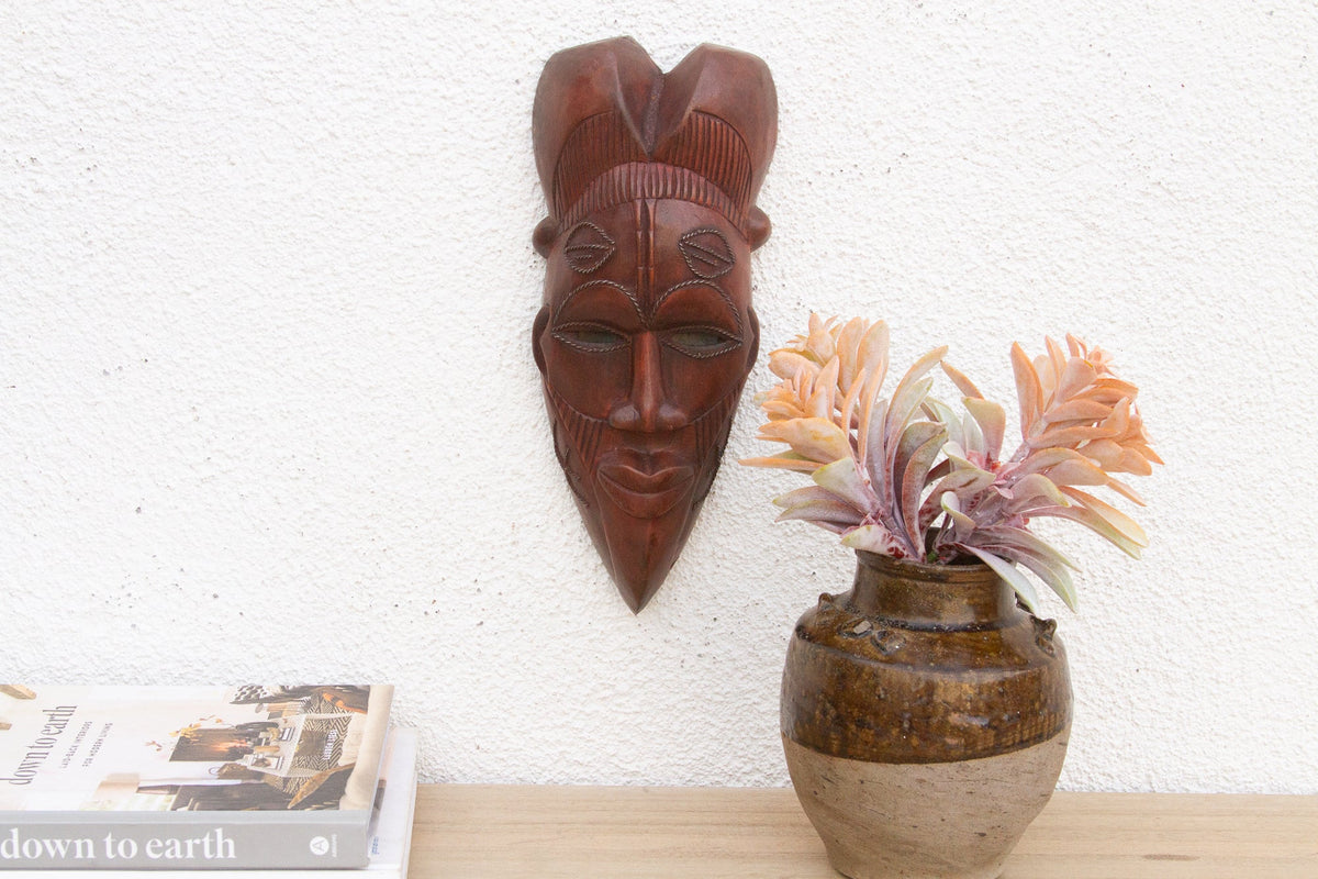 Elongated Face Carved African Mask
