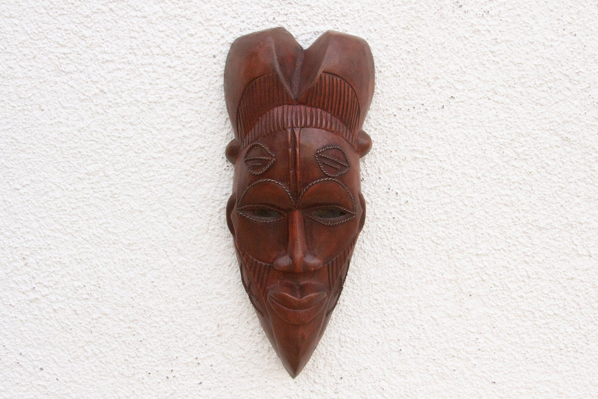 Elongated Face Carved African Mask
