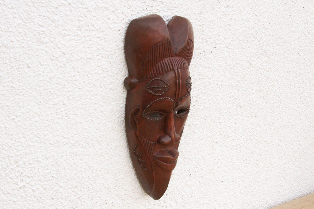 Elongated Face Carved African Mask
