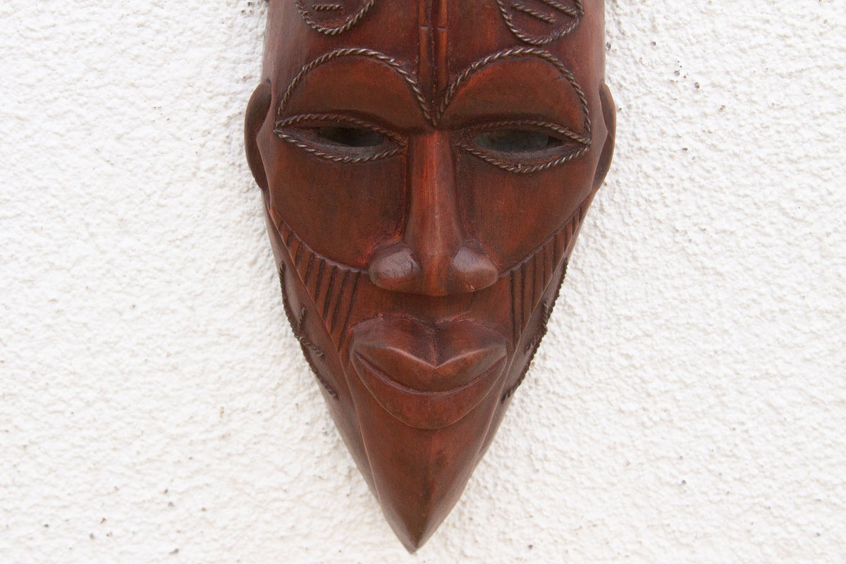 Elongated Face Carved African Mask