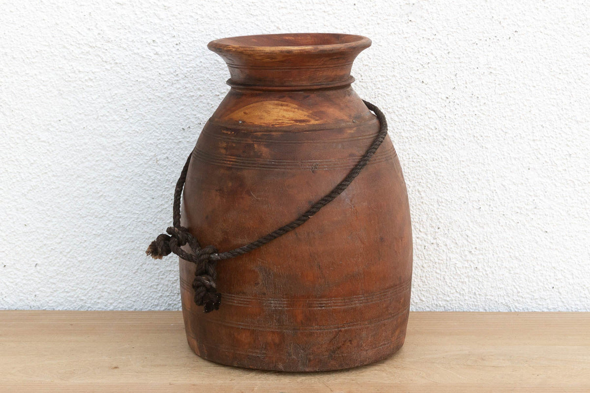 Large Antique Wooden Milk Pot (Trade)