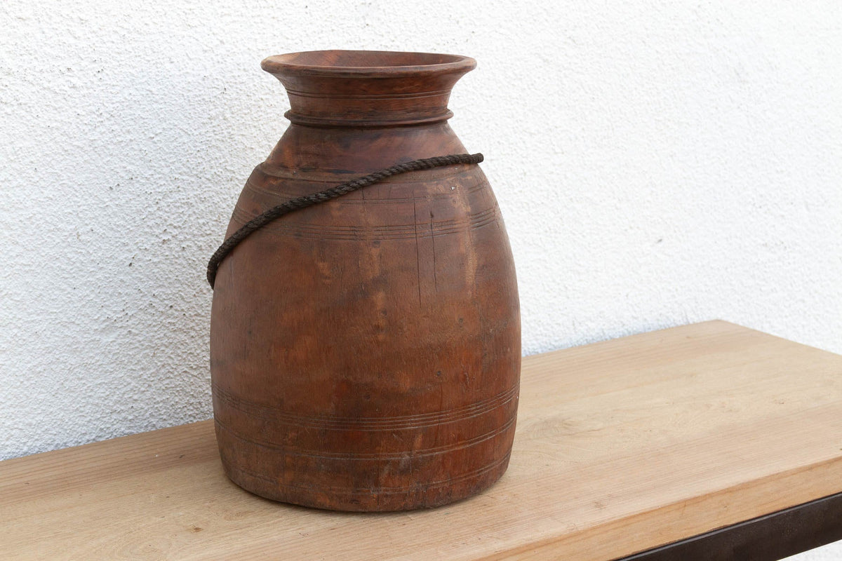 Large Antique Wooden Milk Pot (Trade)
