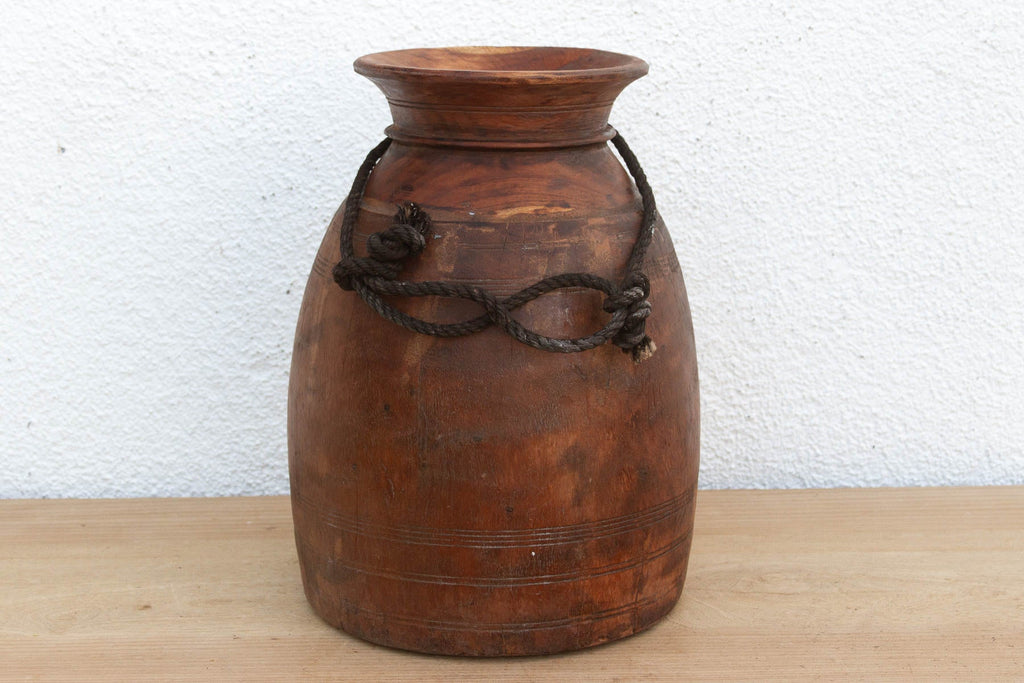 Large Antique Wooden Milk Pot (Trade)