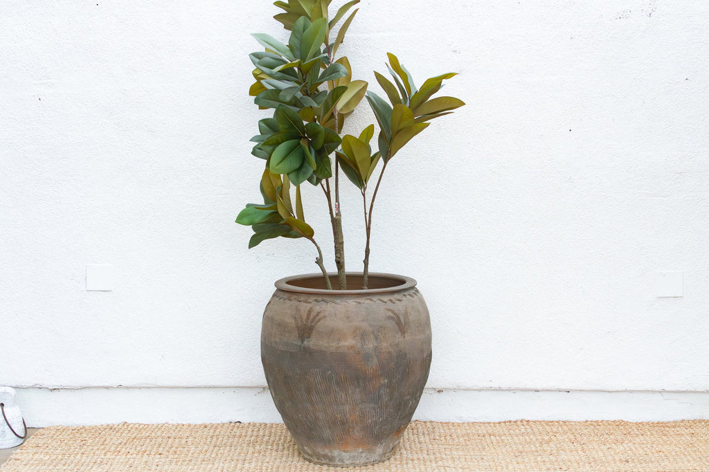 Ranch House, Large Vintage Etched Planter