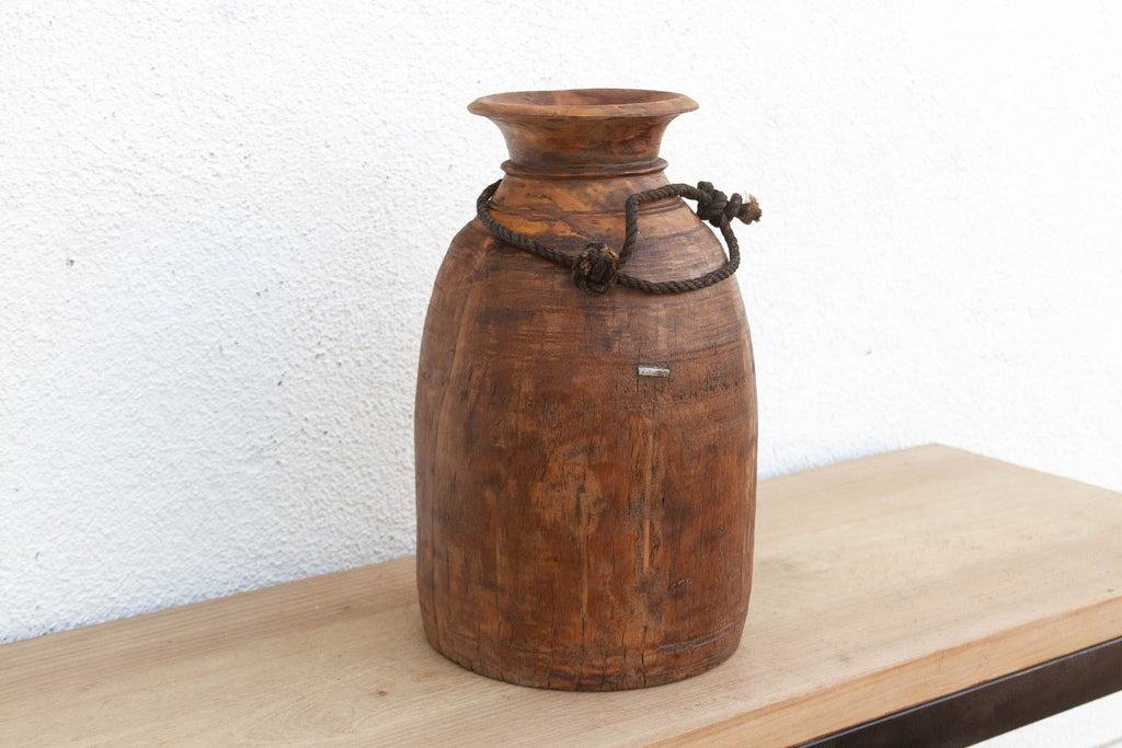 17" Tall Wabi-Sabi Wooden Pot (Trade)