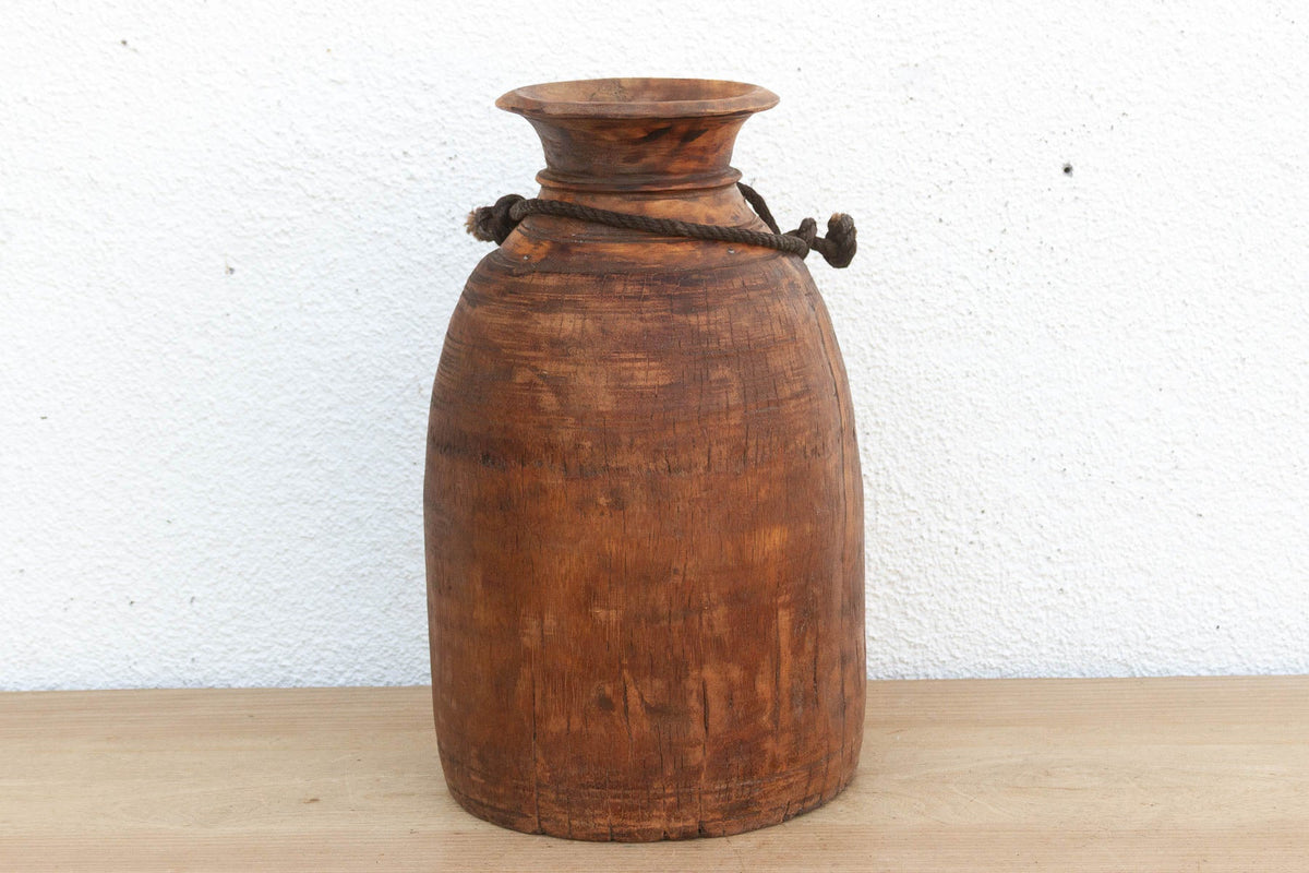 17" Tall Wabi-Sabi Wooden Pot (Trade)