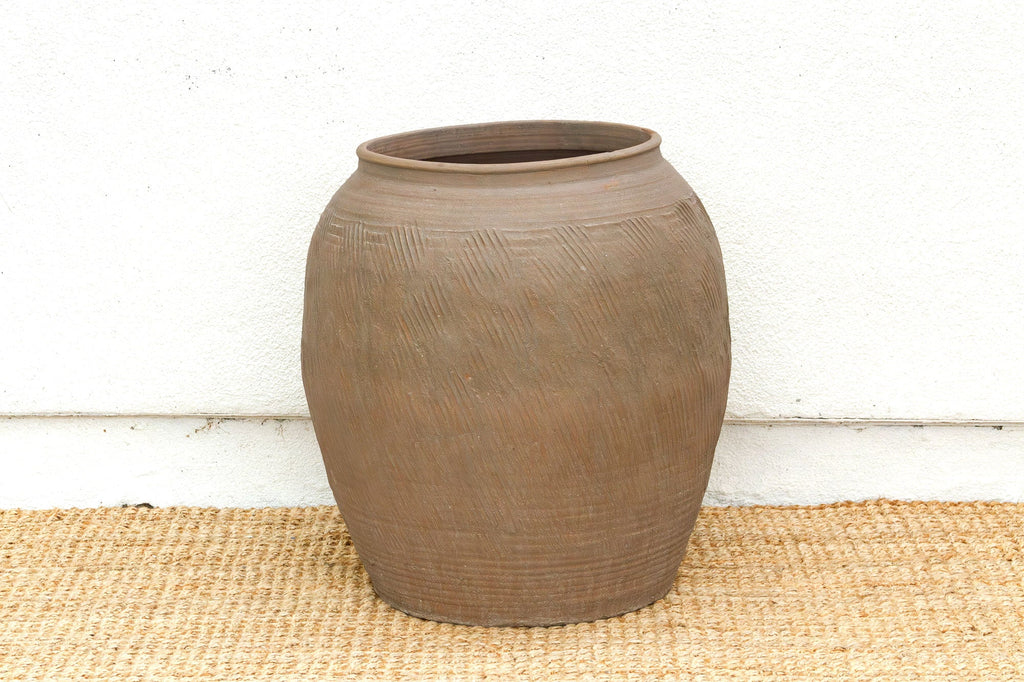 Monumental Textured Asian Storage Vessel