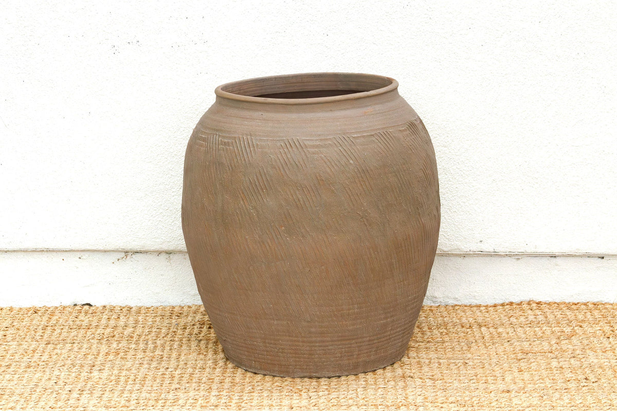 Monumental Textured Asian Storage Vessel