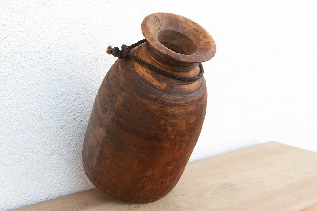17" Tall Wabi-Sabi Wooden Pot (Trade)