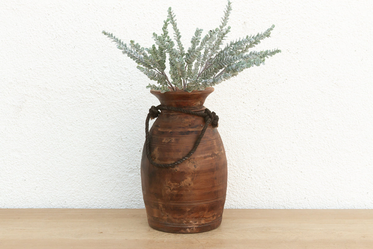 Antique Dark Wood Ghee Pot (Trade)