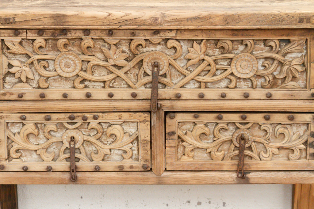 Antique Shanxi Finely Carved Console Table