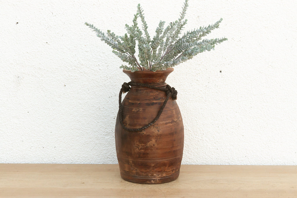 Antique Dark Wood Ghee Pot (Trade)