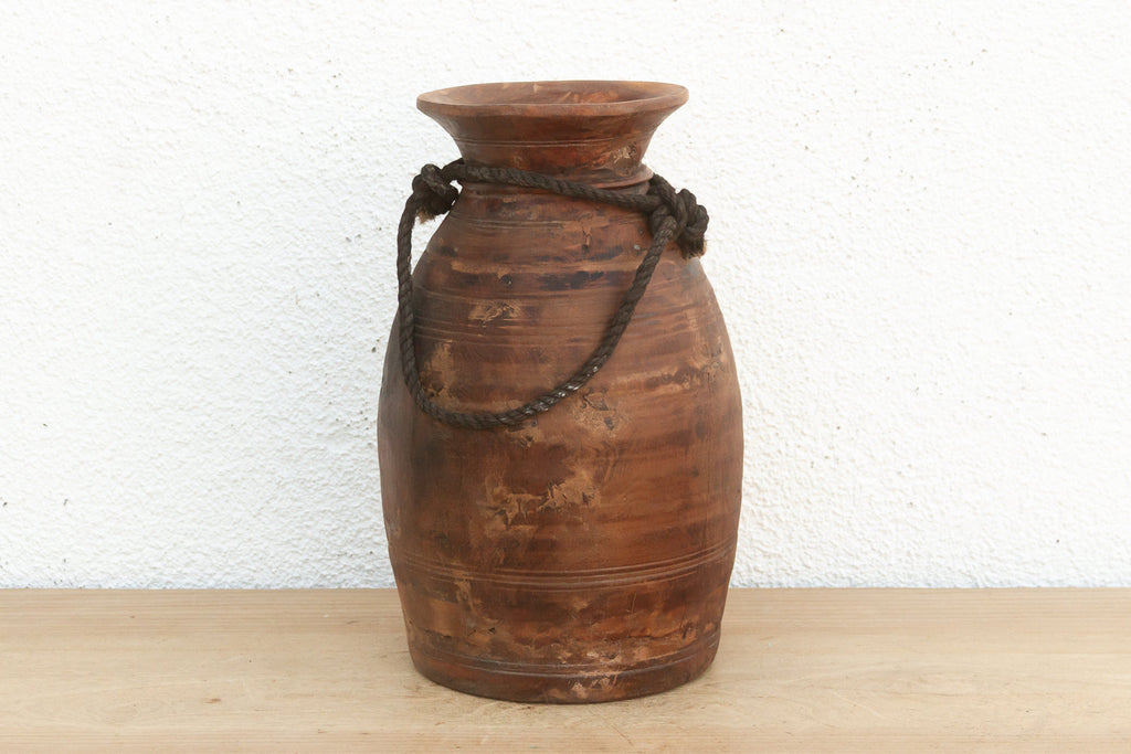 Antique Dark Wood Ghee Pot (Trade)