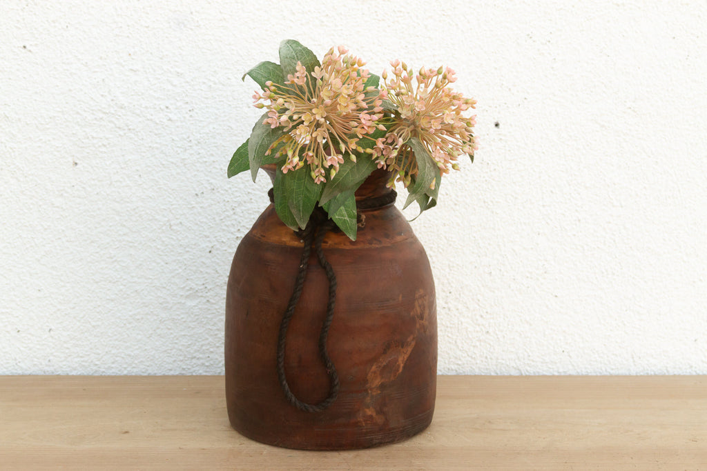 Heavy Rustic Wood Milk Pot (Trade)