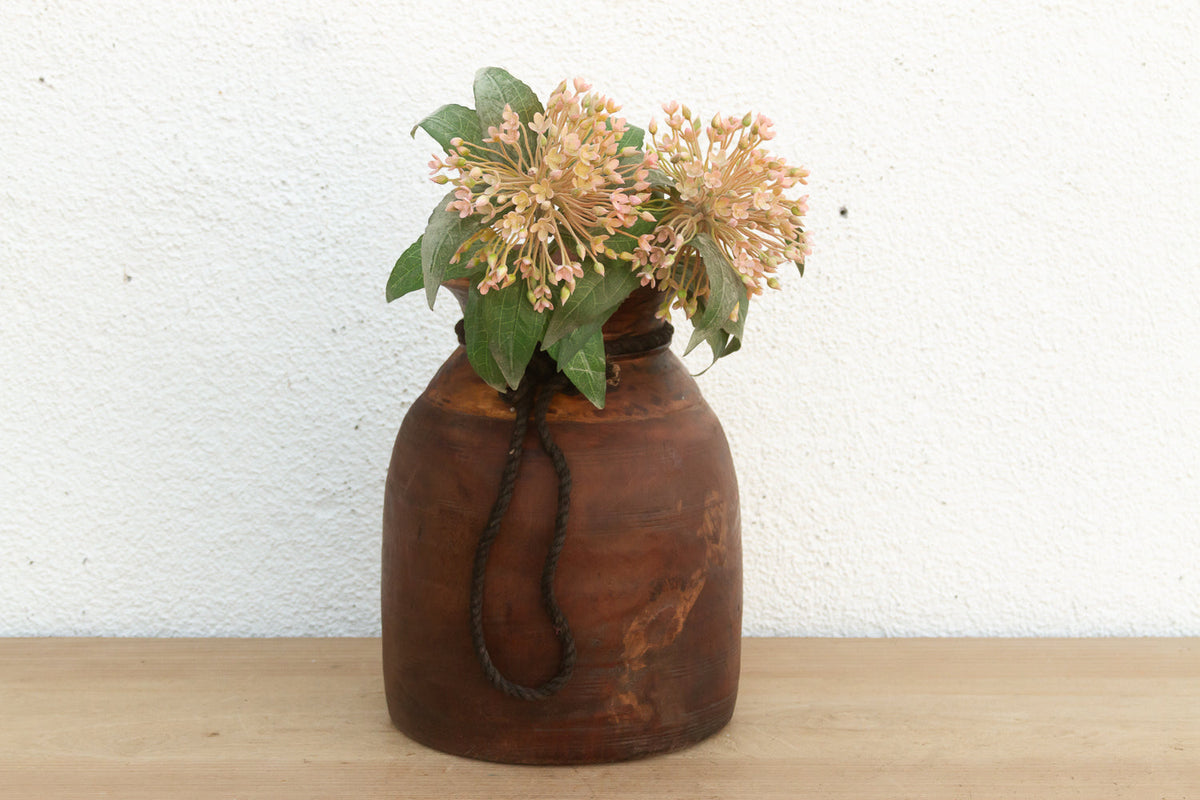 Heavy Rustic Wood Milk Pot (Trade)