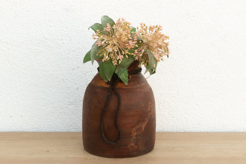 Heavy Rustic Wood Milk Pot (Trade)