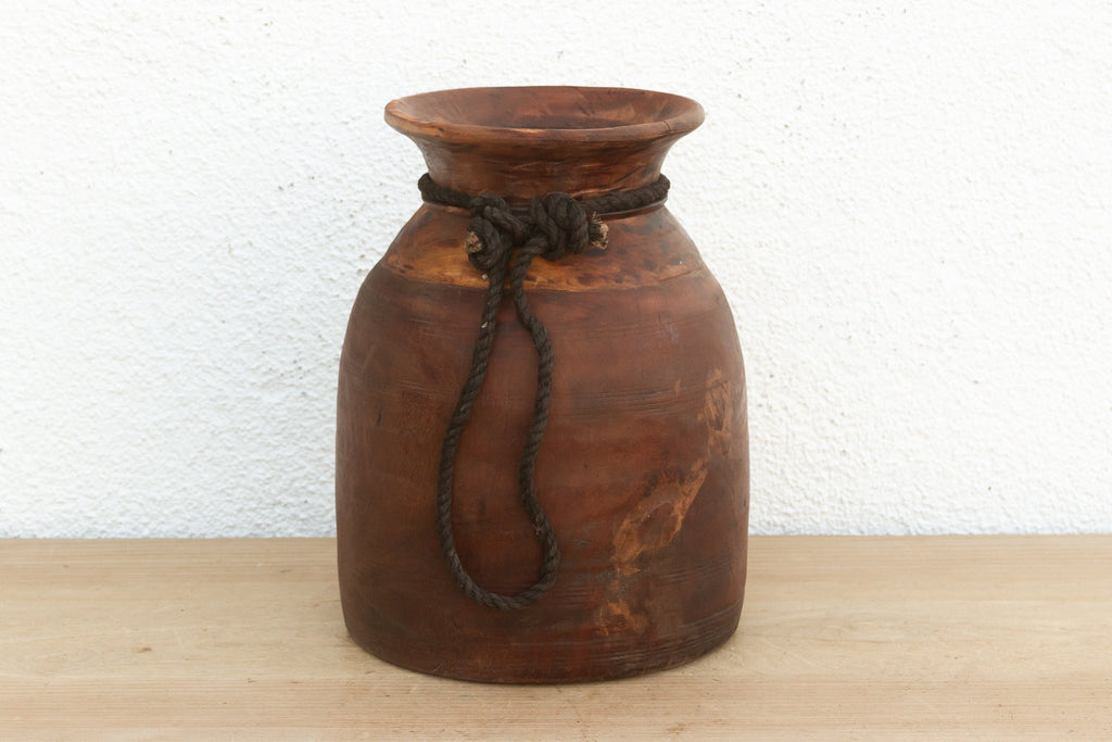 Heavy Rustic Wood Milk Pot (Trade)