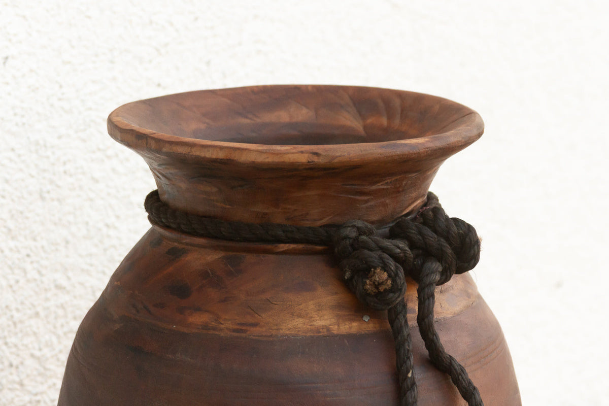 Heavy Rustic Wood Milk Pot (Trade)