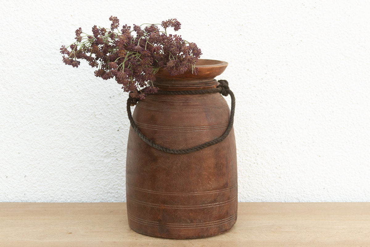 14" Tall Hand-Turned Antique Vessel (Trade)