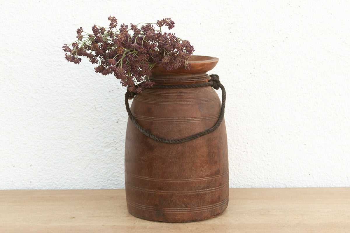 14" Tall Hand-Turned Antique Vessel (Trade)