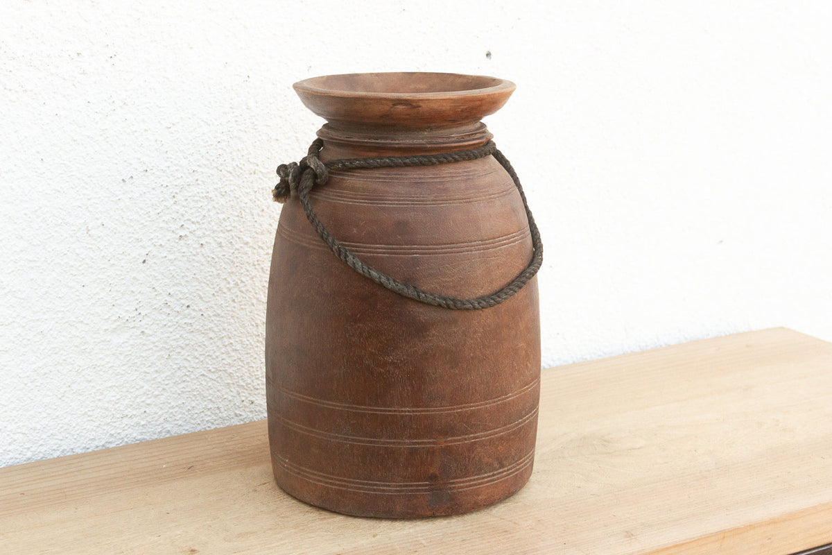 14" Tall Hand-Turned Antique Vessel (Trade)