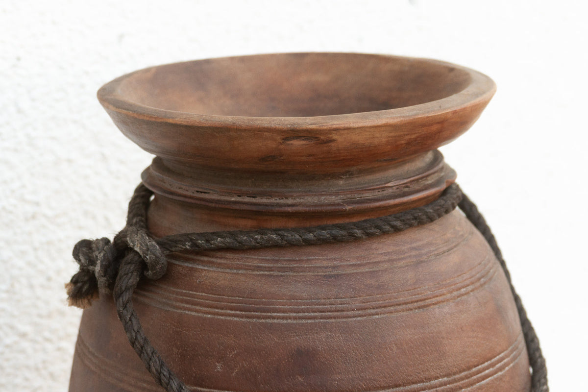 14" Tall Hand-Turned Antique Vessel (Trade)